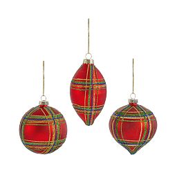 Christmas Tree Baubles Tartan Decorations