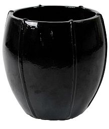 Ceramic Round Lined Glossy Planter Pot In/Out