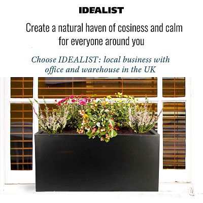 IDEALIST Lite Contemporary Light Concrete Trough Planter