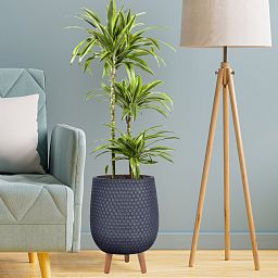 IDEALIST Lite Honeycomb Style Egg Planter on Legs, Round Pot Plant Stand Indoor