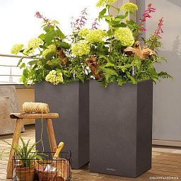 LECHUZA CANTO Stone High Square Tall Poly Resin Self-watering Planter