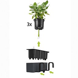 LECHUZA CUBE Color Square Poly Resin Indoor Self-watering Planter Set