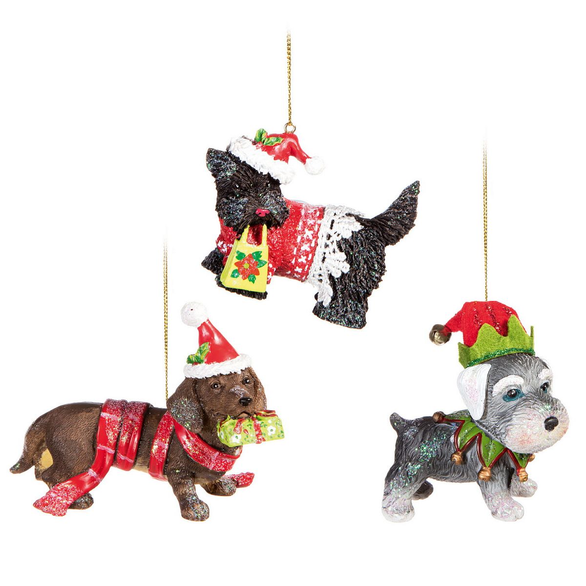Christmas Home Hanging Decoration Resin Dog Ornaments