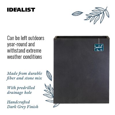 IDEALIST Lite Narrow Contemporary Light Concrete Trough Planter