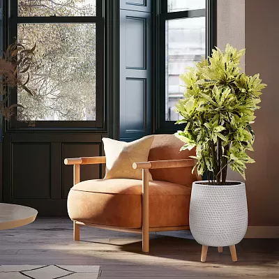 IDEALIST Lite Honeycomb Style Egg Planter on Legs, Round Pot Plant Stand Indoor