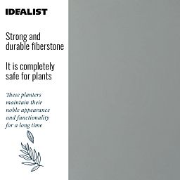 IDEALIST Lite Contemporary Light Concrete Trough Planter Set