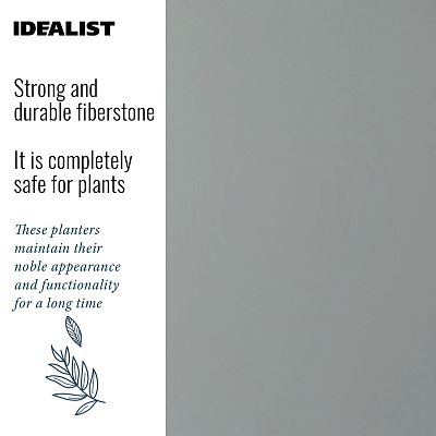 IDEALIST Lite Contemporary Light Concrete Trough Planter Set