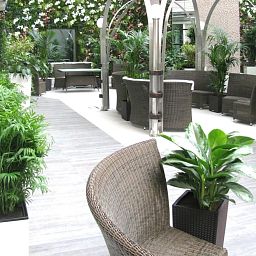 Aglaonema Silver Bay in LECHUZA CUBICO Self-watering Planter, Total Height 85 cm