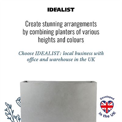 IDEALIST Lite Contemporary Light Concrete High Trough Planter Set