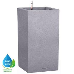 LECHUZA CANTO Stone High Square Tall Poly Resin Self-watering Planter