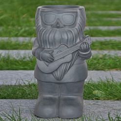 Gnome with a Guitar Oval Plant Pot Outdoor by Idealist Lite