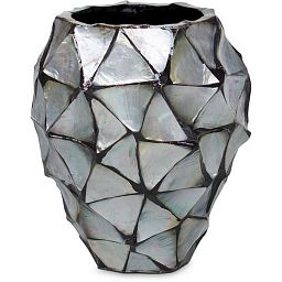 Shell Orchid Round Tall Polystone Indoor Planter