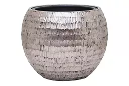 Opus Polystone Globe Planter + Liner | Hammered Finish Indoor Plant Pot