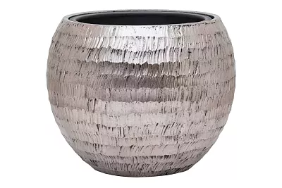 Opus Polystone Globe Planter + Liner | Hammered Finish Indoor Plant Pot