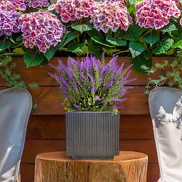 IDEALIST Lite Vertical Ribbed Square Effect Outdoor Planter