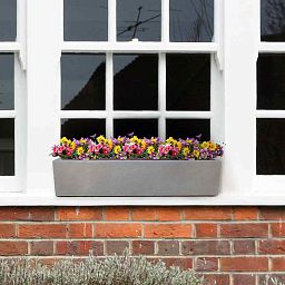 IDEALIST Lite Window Box Light Concrete Planter Set