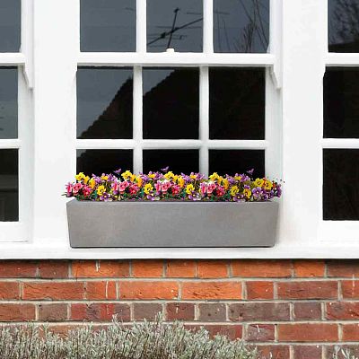 IDEALIST Lite Window Box Light Concrete Planter