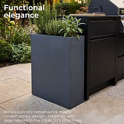 IDEALIST Lite Narrow Contemporary Light Concrete Trough Planter