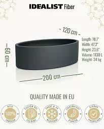 ELLI Oval Outdoor Fibreglass Planter