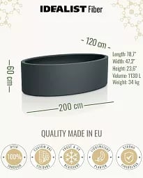 ELLI Oval Outdoor Fibreglass Planter