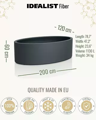 ELLI Oval Outdoor Fibreglass Planter