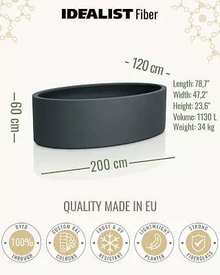 ELLI Oval Outdoor Fibreglass Planter