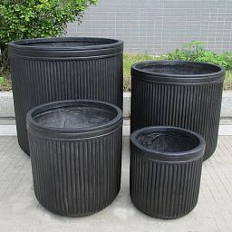 IDEALIST Lite Vertical Ribbed Vintage Style Round Planter