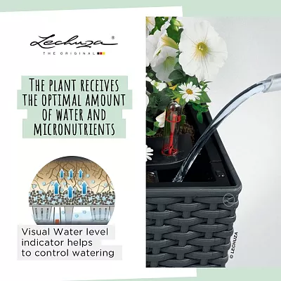 LECHUZA BALCONERA Cottage Trough Poly Resin Self-watering Planter