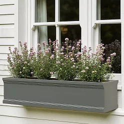 Chelsea Window Flower Box Fiberglass Trough Faux Lead Planter Pot In/Out