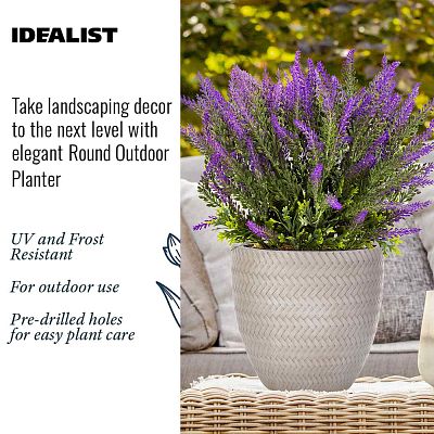 IDEALIST Lite Plaited Style Round Planter Outdoor Plant Pot