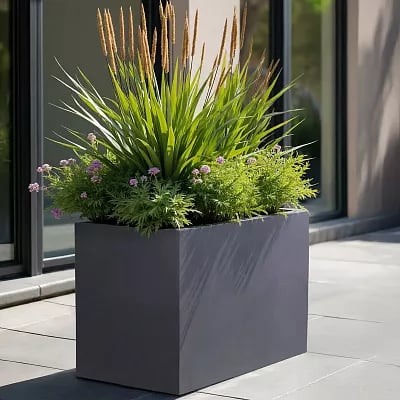 IDEALIST Lite Contemporary Light Concrete Trough Planter