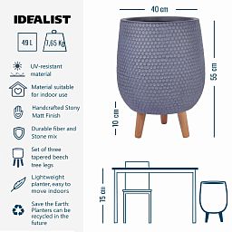IDEALIST Lite Honeycomb Style Egg Planter on Legs, Round Pot Plant Stand Indoor