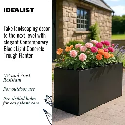 IDEALIST Lite Contemporary Light Concrete High Trough Planter