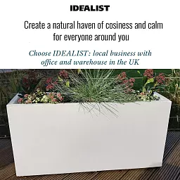 IDEALIST Lite Contemporary Light Concrete High Trough Planter