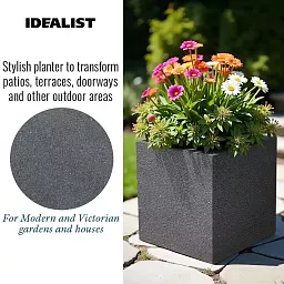IDEALIST Lite Textured Concrete Effect Square Outdoor Planter