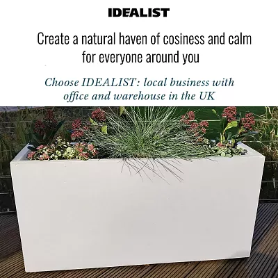 IDEALIST Lite Contemporary Light Concrete High Trough Planter