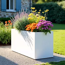 IDEALIST Lite Contemporary Light Concrete High Trough Planter