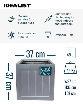 IDEALIST Regency Light Stone Square Garden Planter