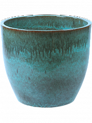 Ceramic Turquoise Round Glossy Blue Planter Pot In/Out
