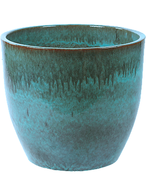 Ceramic Turquoise Round Glossy Blue Planter Pot In/Out