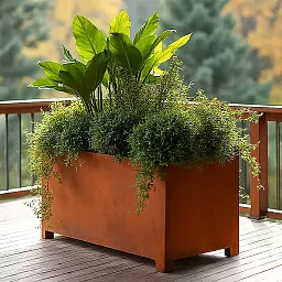 Andes Trough With Feet Corten Steel Outdoor Planter