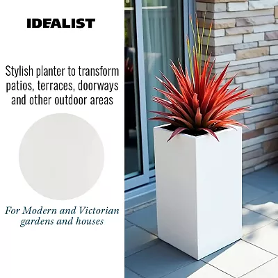 IDEALIST Lite Tall Square Contemporary Light Concrete Planter