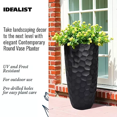 IDEALIST Lite Mosaic Style Tall Round Vase Planter Outdoor Plant Pot