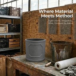 IDEALIST Chelsea Light Concrete Cylinder Garden Planter