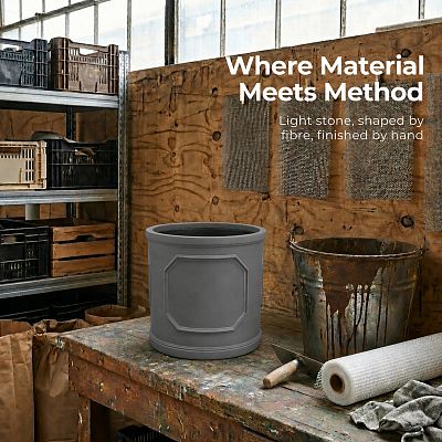 IDEALIST Chelsea Light Concrete Cylinder Garden Planter