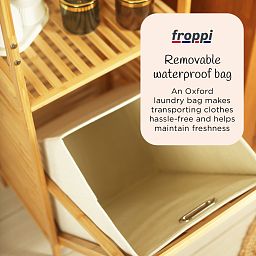 Froppi Wooden Washing Hamper Laundry Basket for Bathrooms