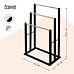 Froppi Bamboo Free Standing Towel Rack, Wooden Towel Holder and Ladder with 3 Bars