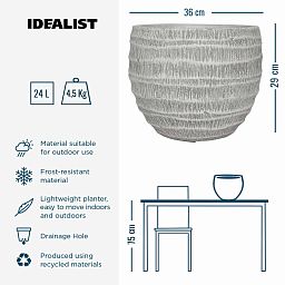 IDEALIST Lite Straw Plaited Style Ball Planter