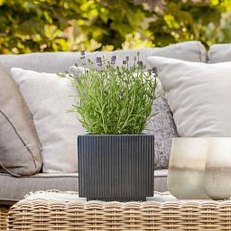 IDEALIST Lite Vertical Ribbed Square Effect Outdoor Planter