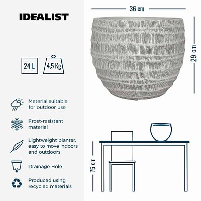 IDEALIST Lite Straw Plaited Style Ball Planter